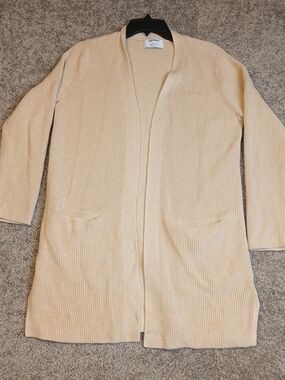 Old Navy Open-Front Long Sleeve Ribbed Knit Cardigan for Women - Tan - Small